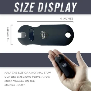 ThugBusters SMART stun gun infographic size display
