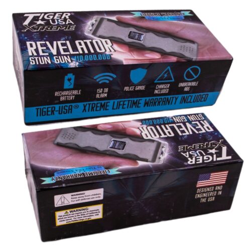 Revelator Stun Gun with Alarm gray box
