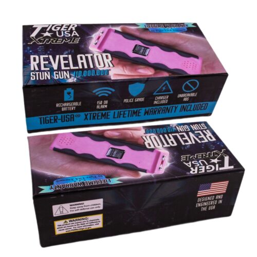 Revelator Stun Gun with Alarm pink box