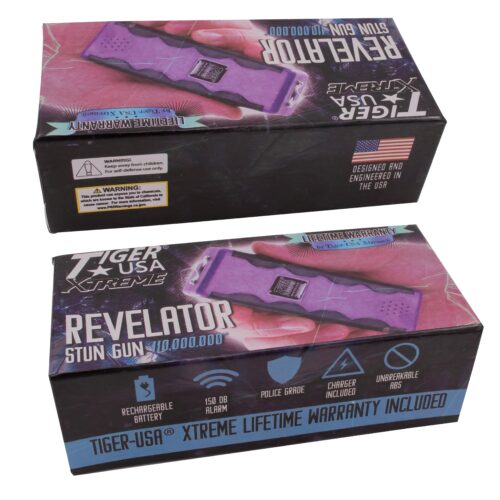 Revelator Stun Gun with Alarm purple box
