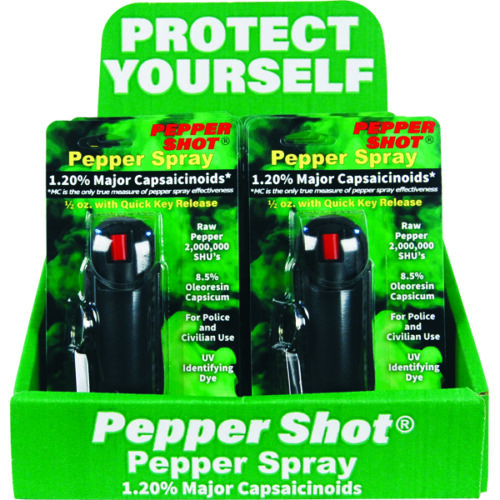 Pepper Spray display for retail black halo