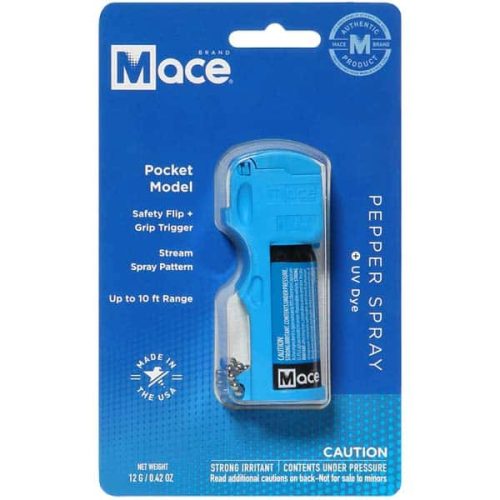 Mace pocket model pepper spray neon blue package