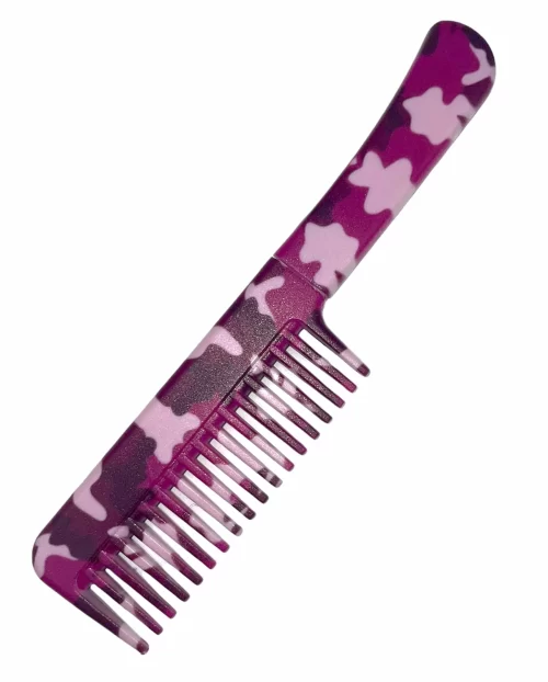 Camo purple comb knife closed