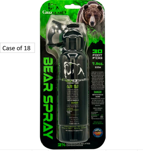 Case of 18 Griz Guard Bear Spray