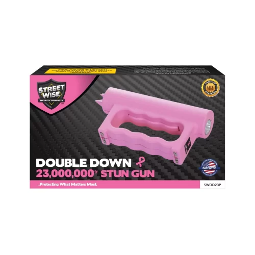 Streetwise Double Down stun gun for runners Pink box