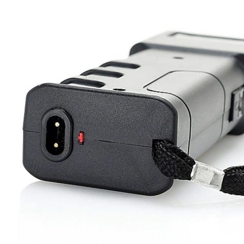 Safety Vital LED Flashlight Stun Gun Black Charging Port2