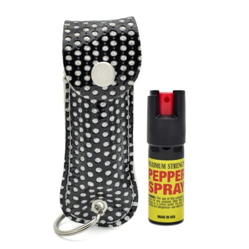 Bling Keychain Personal Defense Pepper Spray OC 18 12 oz With Case Black