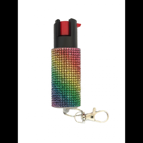 Multicolor Rhinestones Keychain Personal Defense Pepper Spray OC 18 12 oz