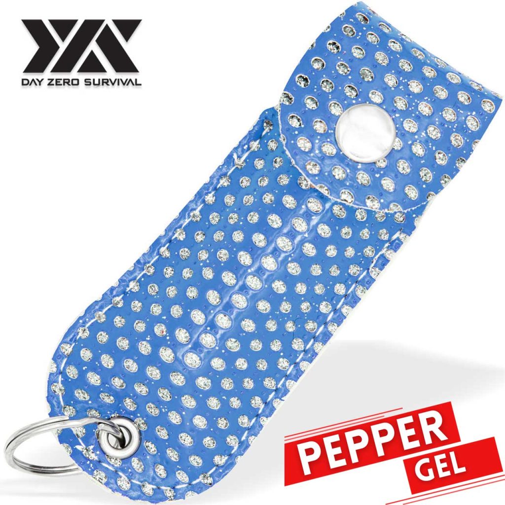 Pepper Gel - Blue Bling Keychain Leather Case