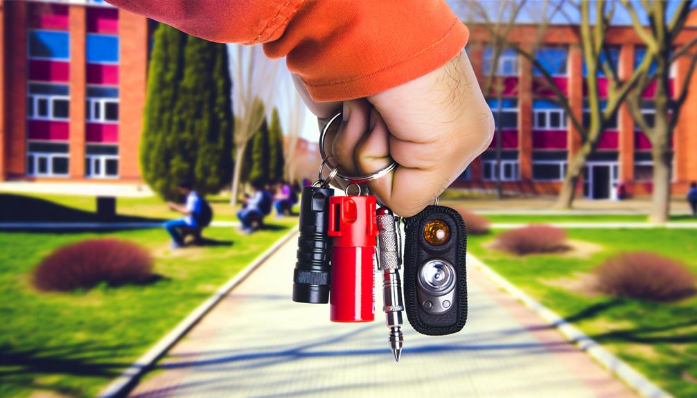 keychain with self defense tools