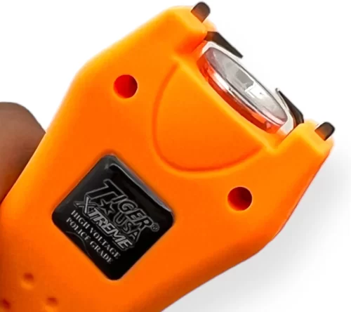 ThugBusters Mighty Warrior Stun Gun closeup orange