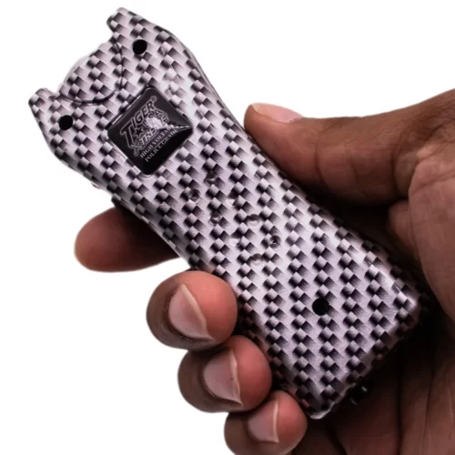 Mighty Warrior Stun Gun in hand Carbon Fiber