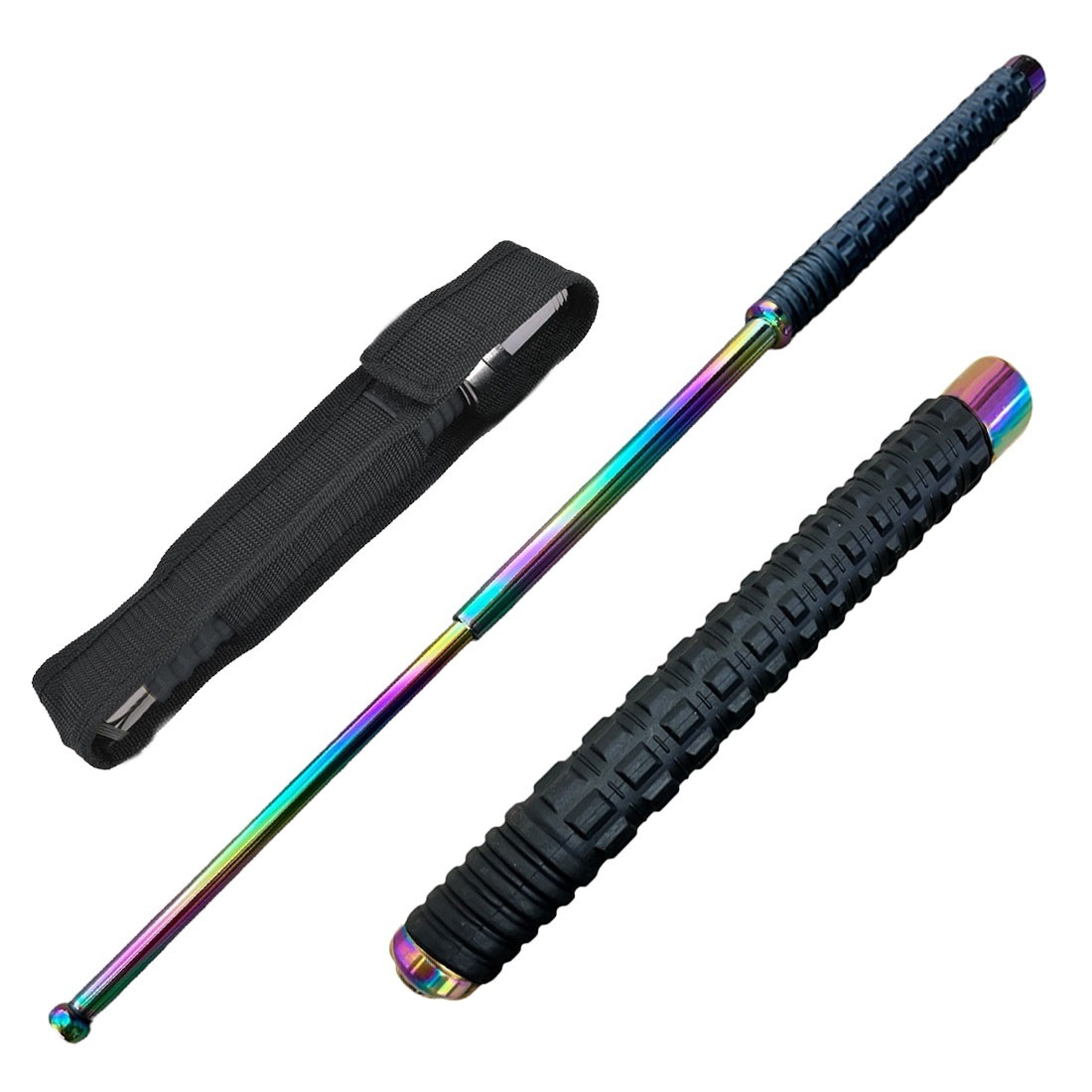 Rainbow finish extendable steel baton 26 inch | ThugBusters Rainbow finish extendable steel baton 26 inch