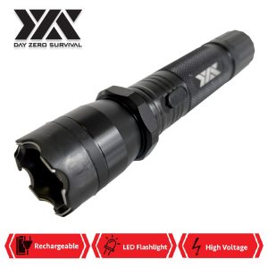 Metal Stun Gun Flashlight - Black