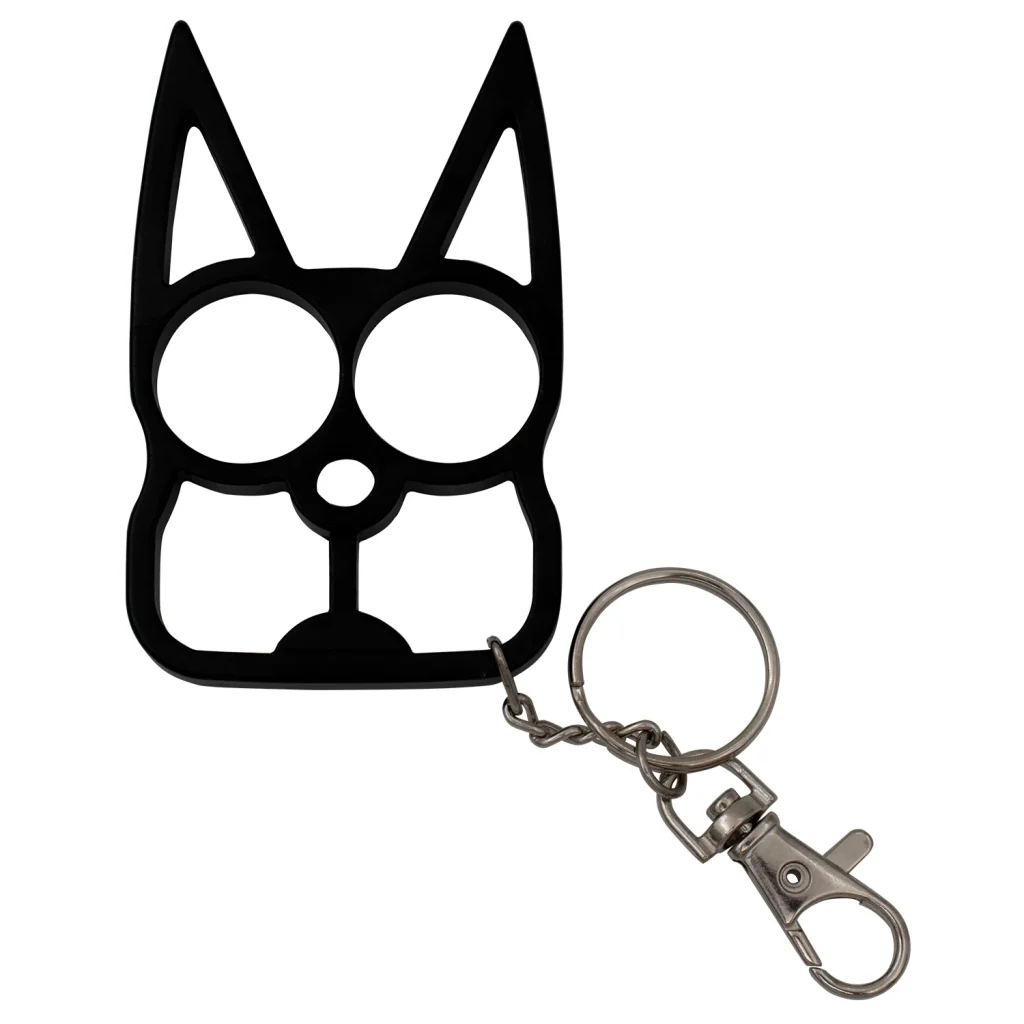 Kitty Cat Safety Keychain   Black