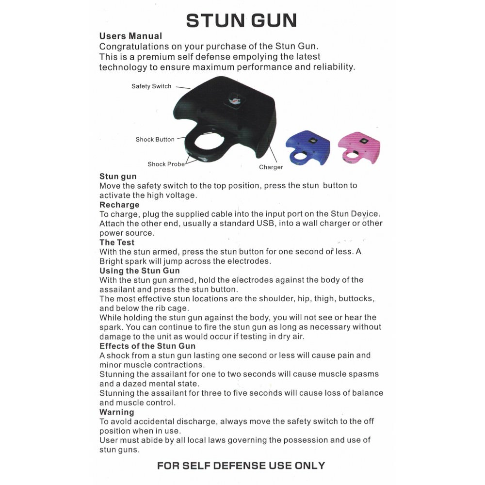 Mini Jogger Stun Gun Instructions | ThugBusters Mini Jogger Stun Gun Instructions