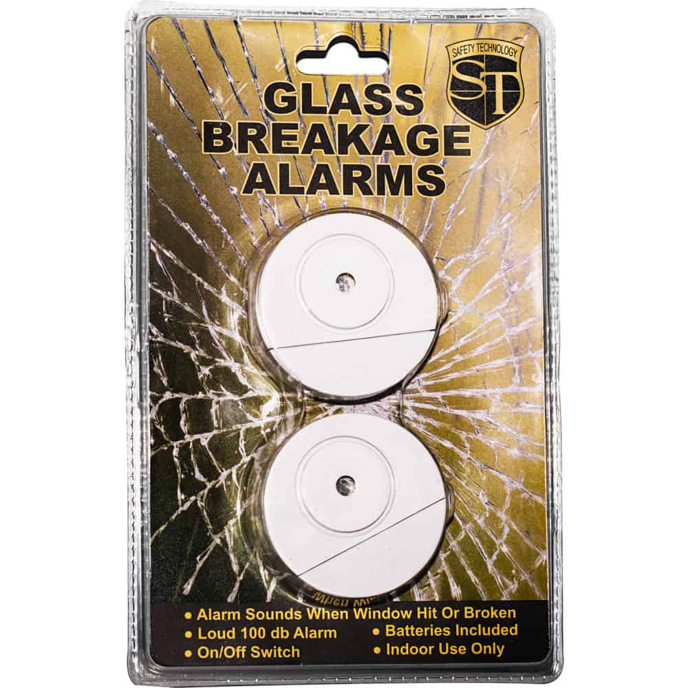 Glass Break Alarm 100dB 2 Pack, Vibration Sensor Detection, Peel and Stick Installation, 30 Second Alarm Cycle, 2.5 x 0.75 Inch White Units, Batteries Included, Perfect for Windows and Sliding Glass Doors - Image 3