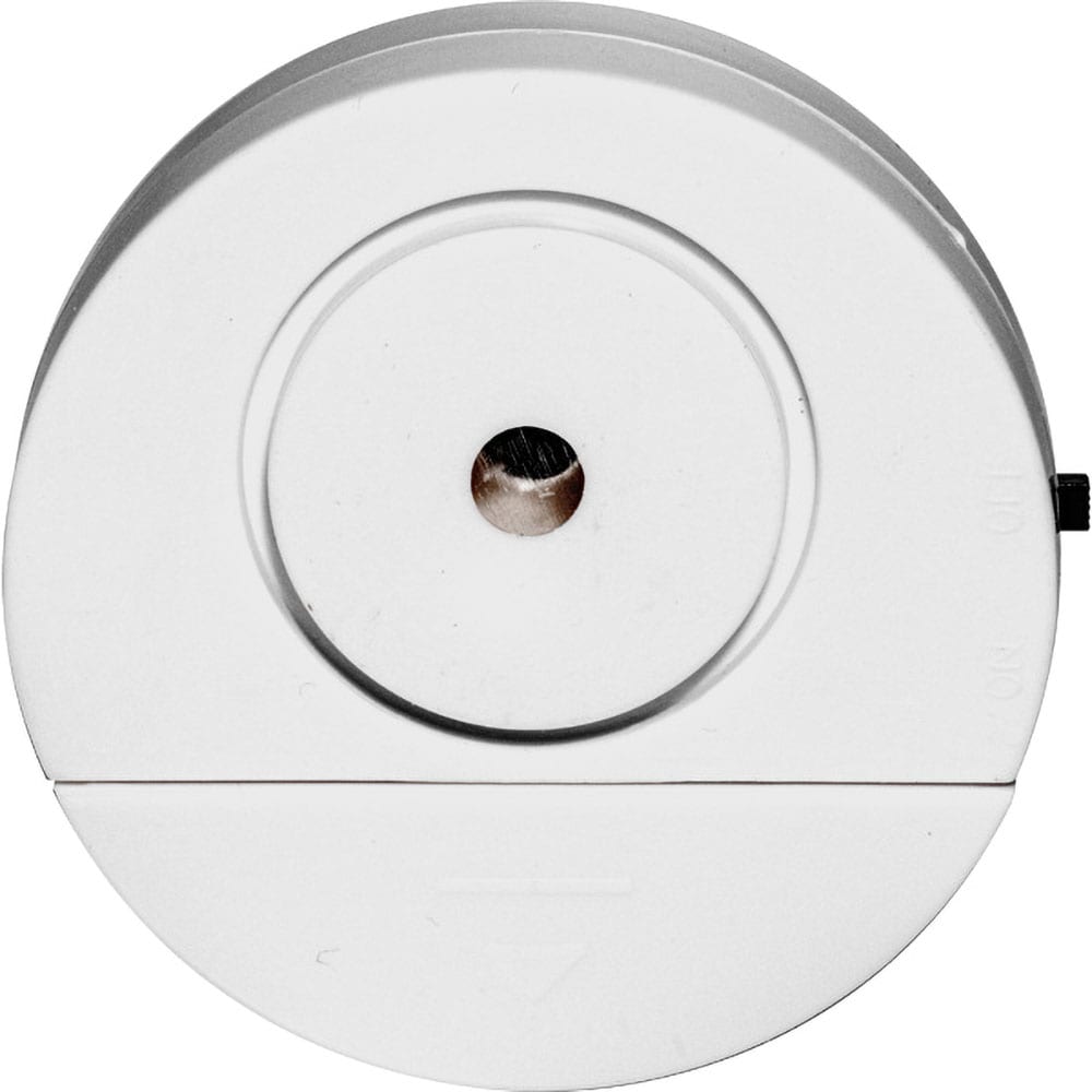Glass Break Alarm 100dB 2 Pack, Vibration Sensor Detection, Peel and Stick Installation, 30 Second Alarm Cycle, 2.5 x 0.75 Inch White Units, Batteries Included, Perfect for Windows and Sliding Glass Doors