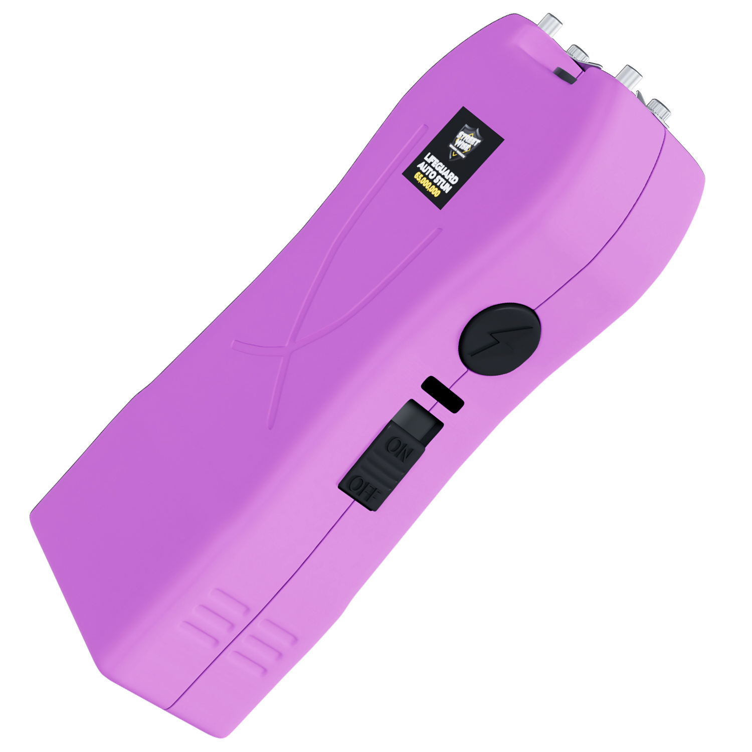 LifeGuard AutoStun hand viewside Buttonslight purple | ThugBusters LifeGuard AutoStun hand view side Buttons light purple
