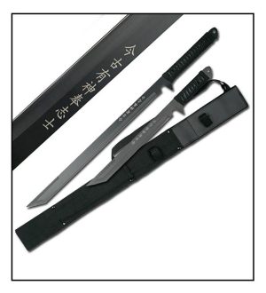 27 Inch and 18 Inch Black Full Tang Dark Ninja Sword Set