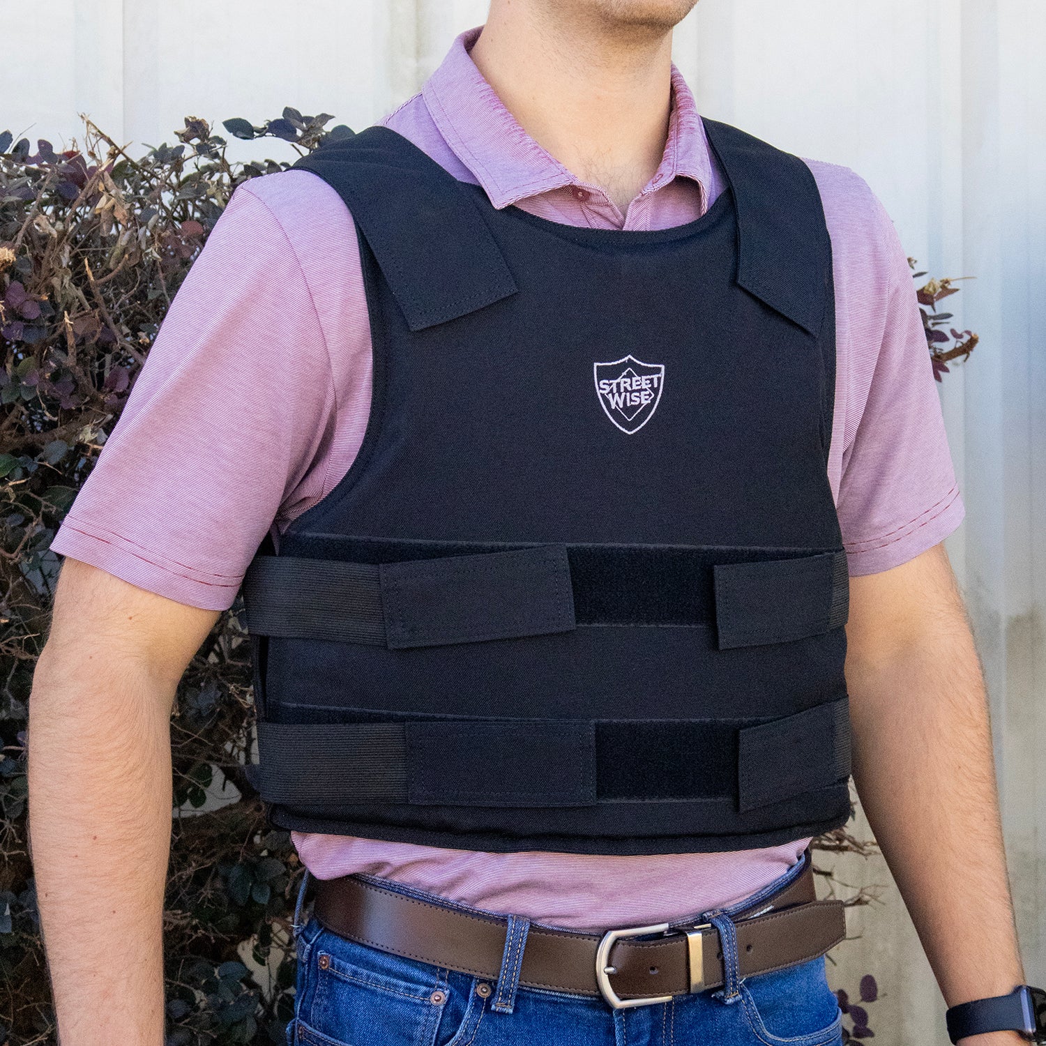Streetwise Level IIIa Ballistic Vest Worn front | ThugBusters Streetwise Level IIIa Ballistic Vest Worn front