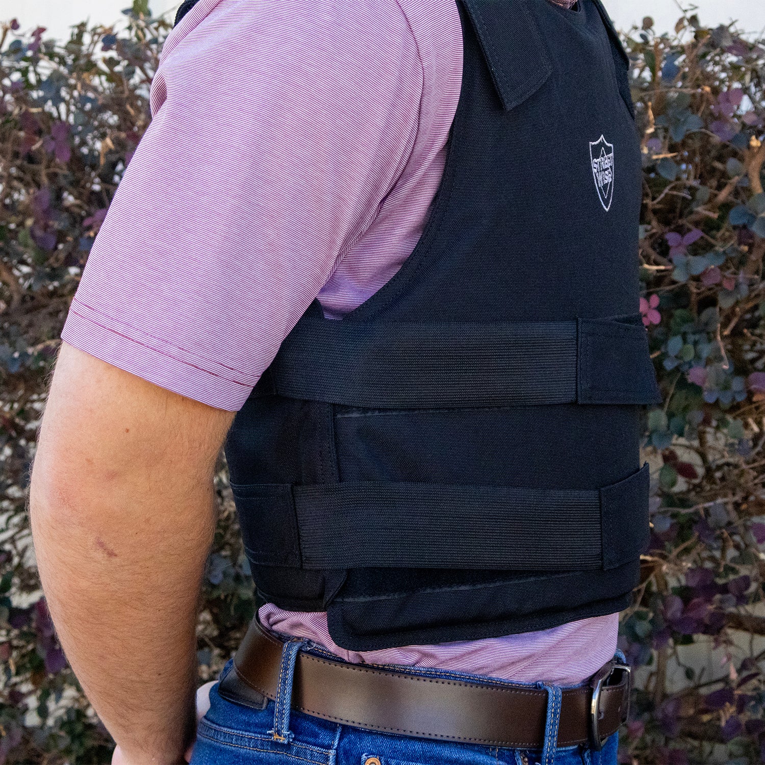 Streetwise Level IIIa Ballistic Vest worn side view | ThugBusters Streetwise Level IIIa Ballistic Vest worn side view