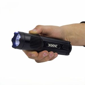 ThugBusters Military grade flashlight stun from DZS in hand