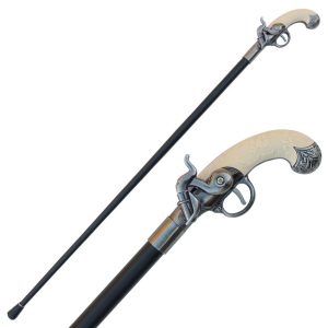 Flintlock Walking Cane Antique Gun Handle