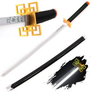 LED Glowing Anime Muichiro Cosplay Nichirin Katana - 41 Inch Rechargeable Light Up Demon Sword