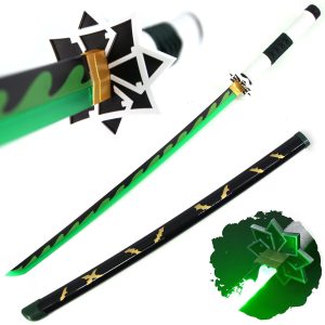 LED Glowing Anime Sanemi Cosplay Nichirin Katana - 41 Inch Rechargeable Light Up Demon Sword