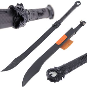 38" Polypropylene Black Shadow Dragon Training Sword With Sheath