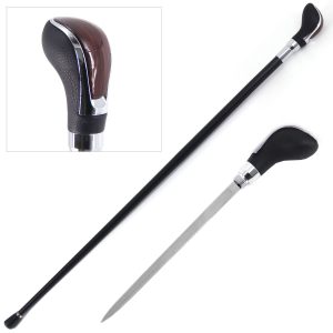 36.25" Gear Shift Knob Handle Walking Cane with Hidden Blade