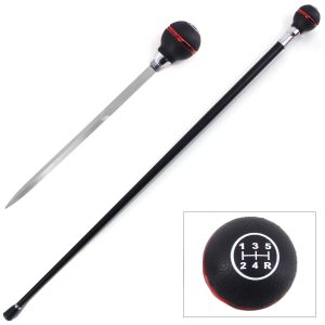 36" Manual 5-speed Gear Shift Knob Handle Walking Cane with Hidden Blade