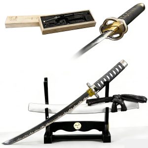 White Samurai Sword Letter Opener, Mini Katana with Display Stand 7.85 inch