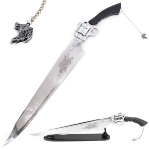 51" Fantasy Gunblade Revolver Full Tang Stainless Steel Sword With Stand