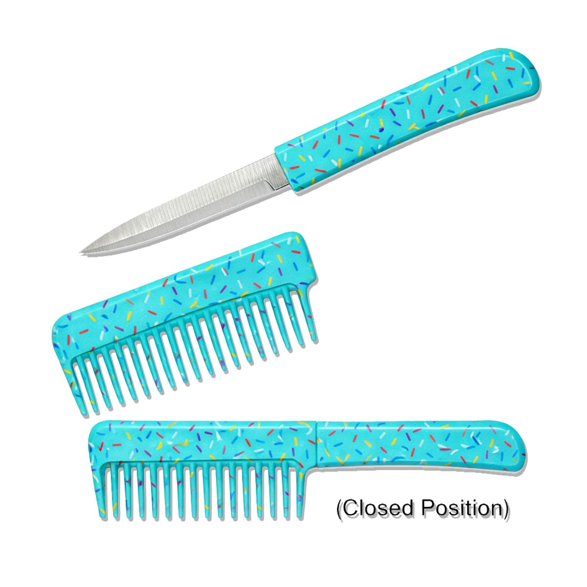 Comb Knife-Turquoise Sprinkles